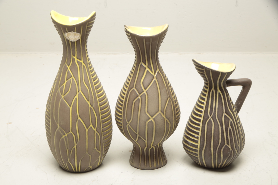 Uppsala Ekeby- Hjördis Oldfors, Vaser, 3-Delar "Lian"