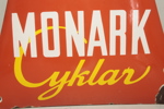 Emaljskylt- "Monark Cyklar", 1900-tal 