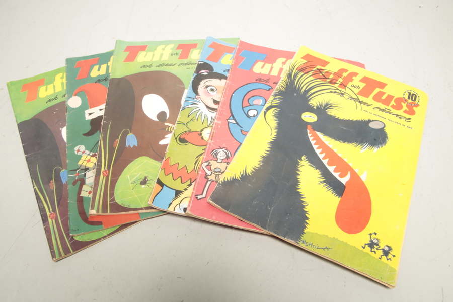 Serietidningar- "Tuff & Tuss", 6st Nummer, 1950-tal 