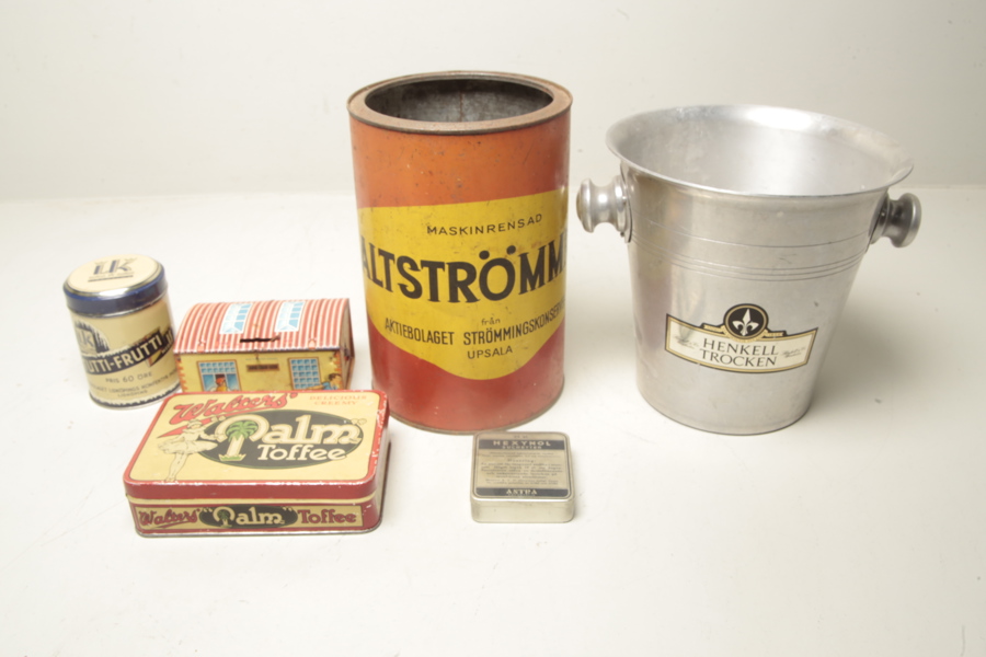 Plåtburkar, diverse 