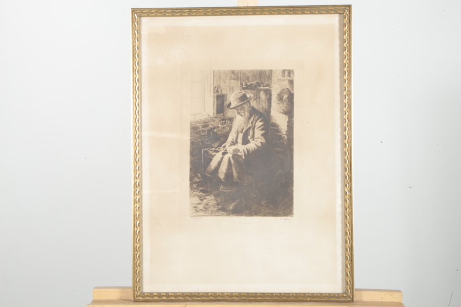 Axel Tallberg, Etsning "Skomakare", Signerad