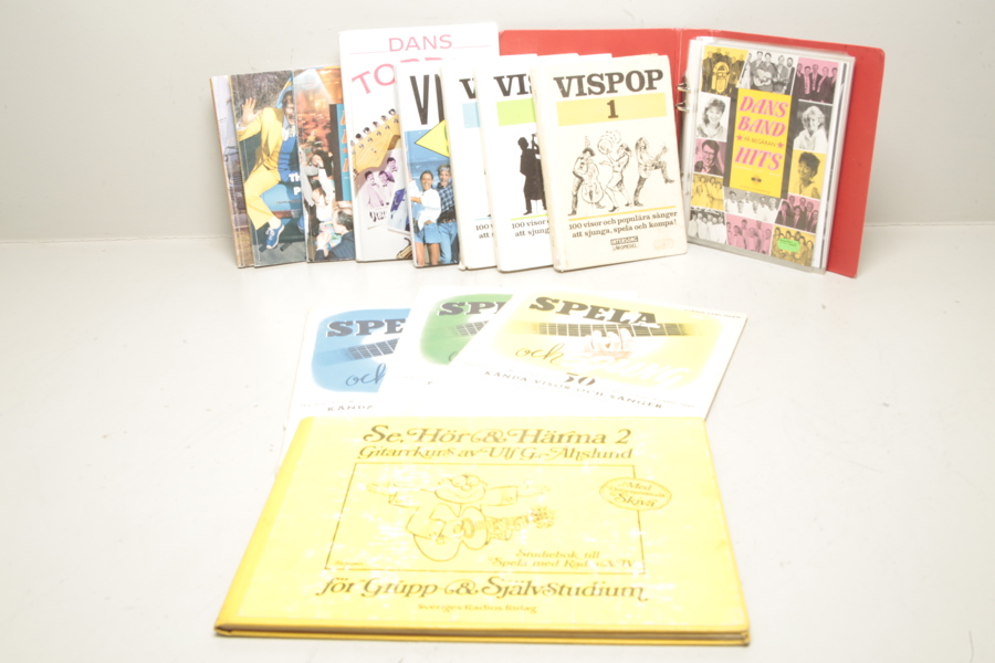 Böcker/Häften- Visor, Vispop, Dans-toppar m.m.