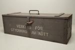 Militär trälåda med text