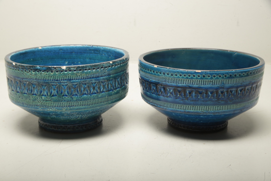 Aldo Londi- Bitossi, 2st skålar "Rimini Blue"