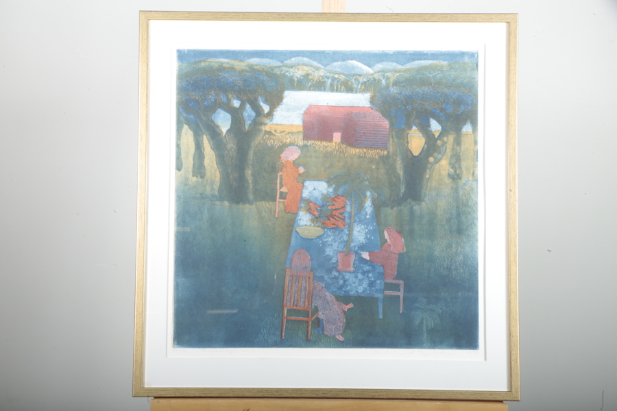 Helmtrud Nyström, Färgetsning- "Pensionatgästerna", Signerad 1976, N:o 53/75