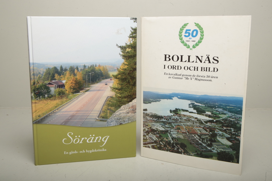 Böcker, 2st, "Bollnäs i ord och bild" & "Söräng- En gårds- och bygdekrönika"