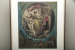 Mårten Andersson, pastell- "David & Lejonet", Signerad 1955