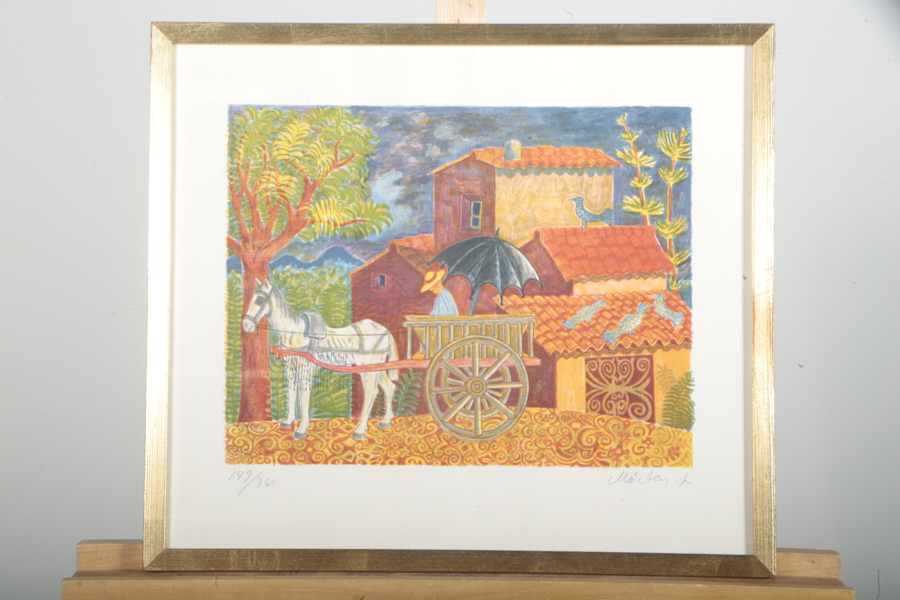 Mårten Andersson- Färglitografi "Siesta", Signerad N:o 149/360