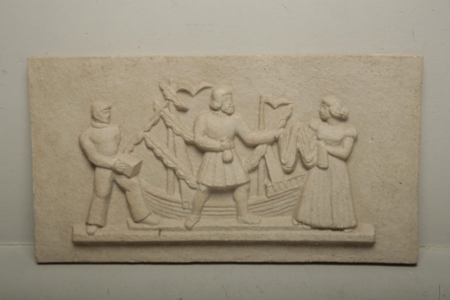 Rolf. G. Kjellberg-Väggrelief, Motiv: "Hansa Skepparen"