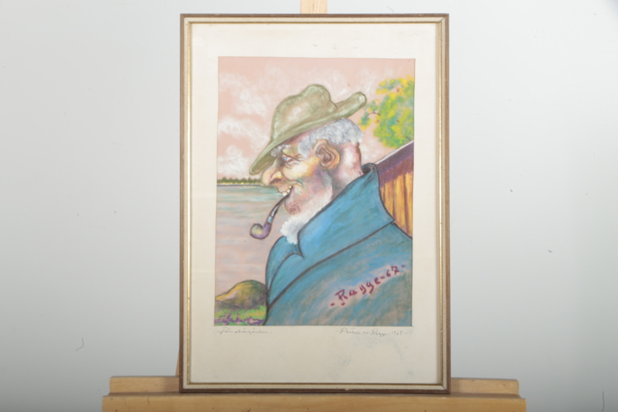 Ragnar Nordin "Ragge", Pastell "Från skärgården", Signerad 1967