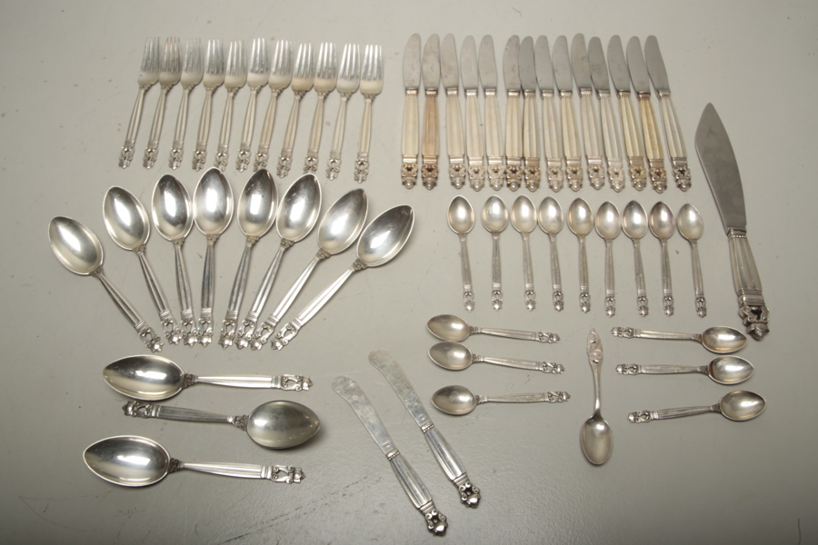 George Jensen, Silver besticksuppsättning, Modell: "Konge"- Johan Rohde