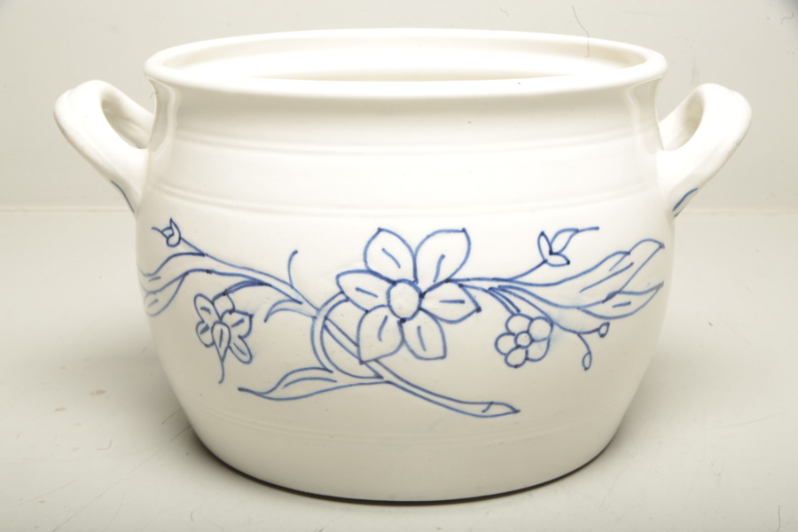 Rörstrand- Blåvit kruka