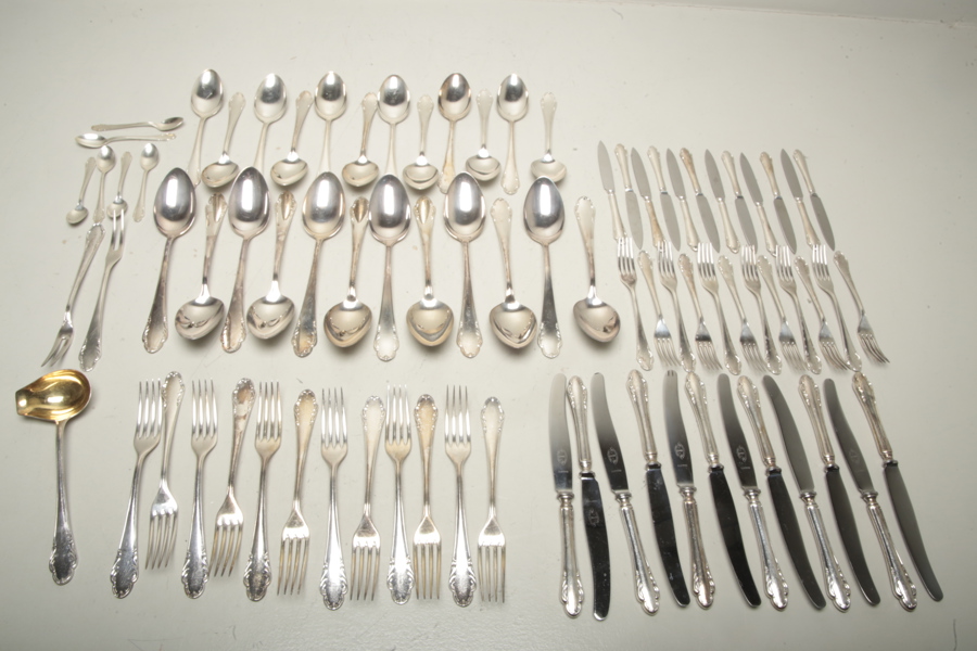 Bestickuppsättning "Haga", Nysilver, 81-delar