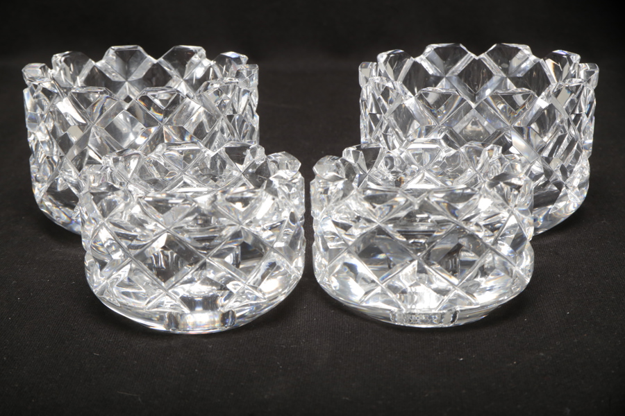 Orrefors-Gunnar Cyrén, 2st Kristallskålar & 2st ljusstakar "Sofiero"