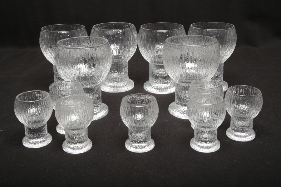 Iittala- Timo Sarpaneva, 6st Ölglas "Kekkerit"& 7st Snapsglas