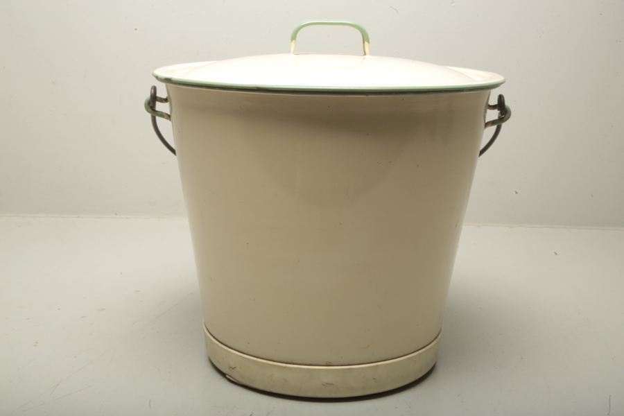 Kockum Emalj- Hink med lock, 12-Liter