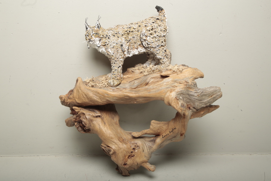 Skulptur- "Lodjur", Signerad: Carina Berglund, Trönödal 1977