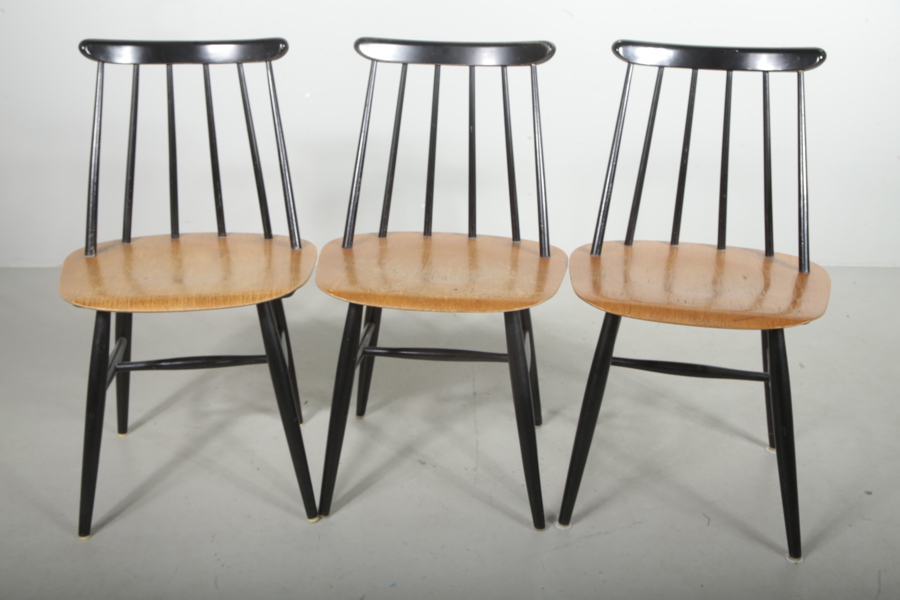 Edsbyverken stolar, 3st "Fanett", Design: Ilmari Tapiovaara 