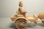 Werner Sjöberg, Träsnideri "Häst med vagn & kusk", Signerad