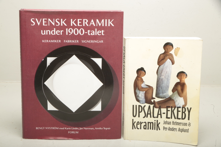 Böcker, 2st, "Uppsala-Ekeby, Keramik" & "-Svensk Keramik under 1900-talet"