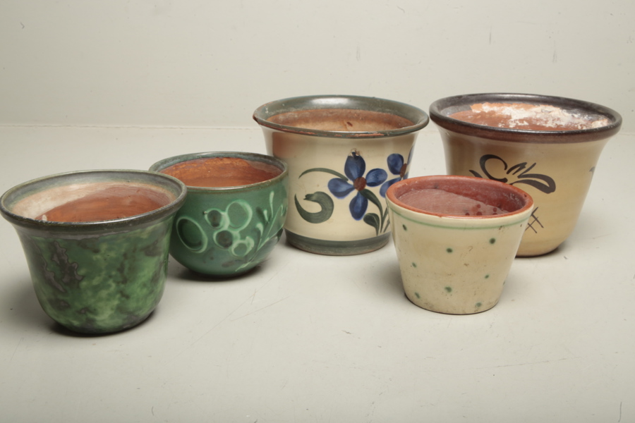 Nittsjö Keramik, 5st Blomkrukor