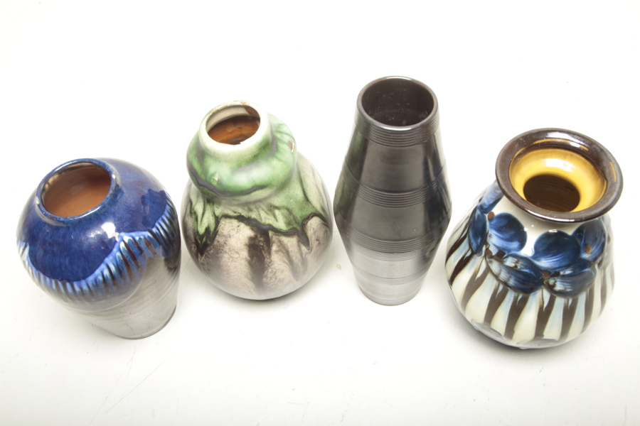 Nittsjö Keramik/ Ekeby Keramik, 4st Vaser