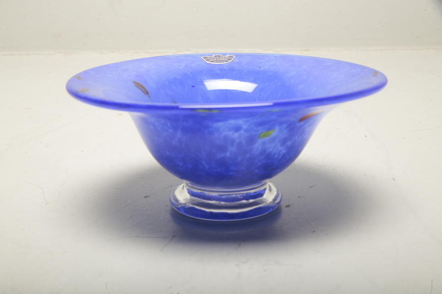 Stockholms Glasbruk- Skansen, Glasskål, Signerad, Etikettmärkt