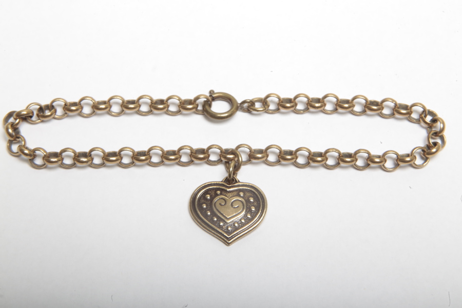 Kalevala Koru- Armband i brons, "Hjärta från euro"