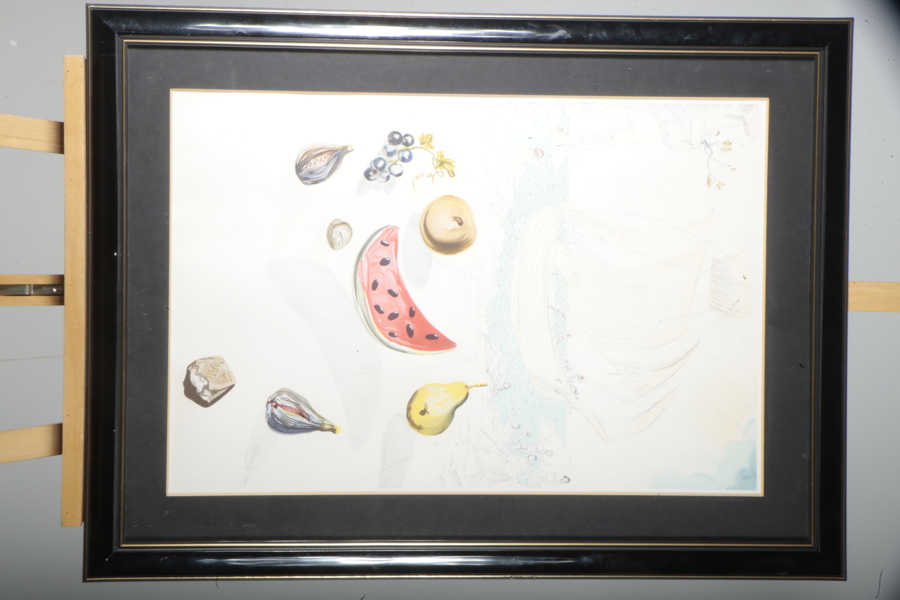 Salvador Dali- Litografi efter "Ship & Fruit"