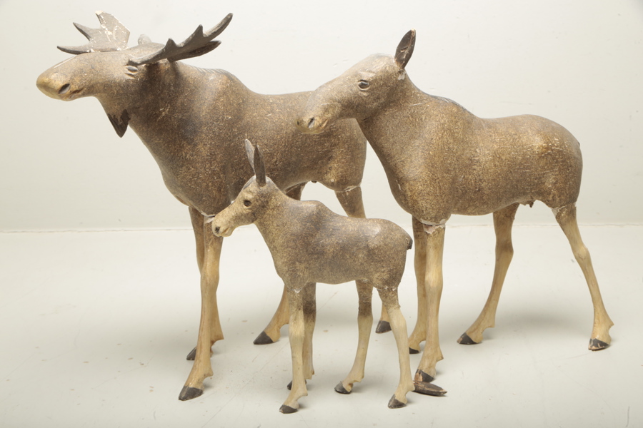 Figuriner- "Älgfamilj", 3-delar