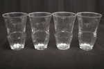 Dricksglas, 4st med slipad dekor