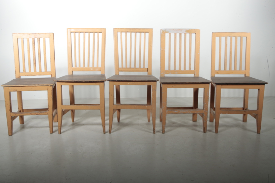 Stolar, 5st, "Leksandsmodell", 1800-tal, Allmoge 