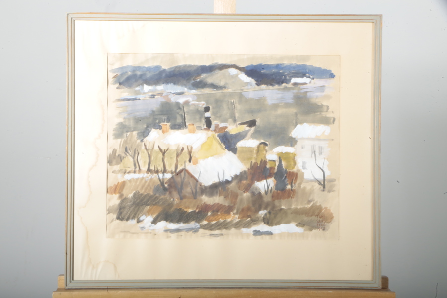 Tage Sahlberg- Akvarell, Signerad 1950