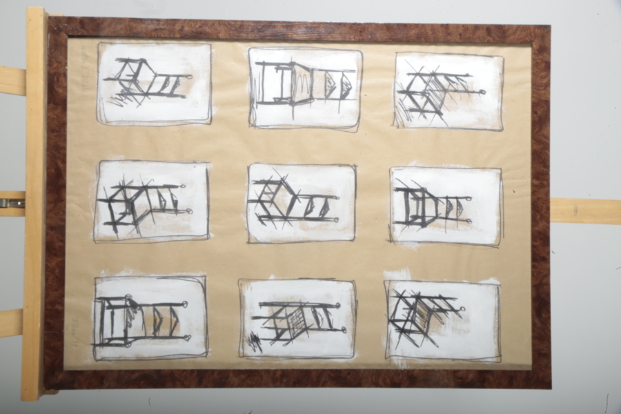 Stol skiss, 1800/1900-tal, Otydlig signatur