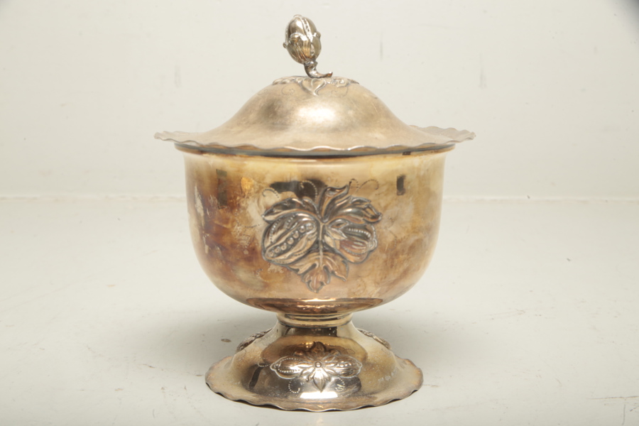 Silverskål med lock, Svenskt stämplad silver- GAB