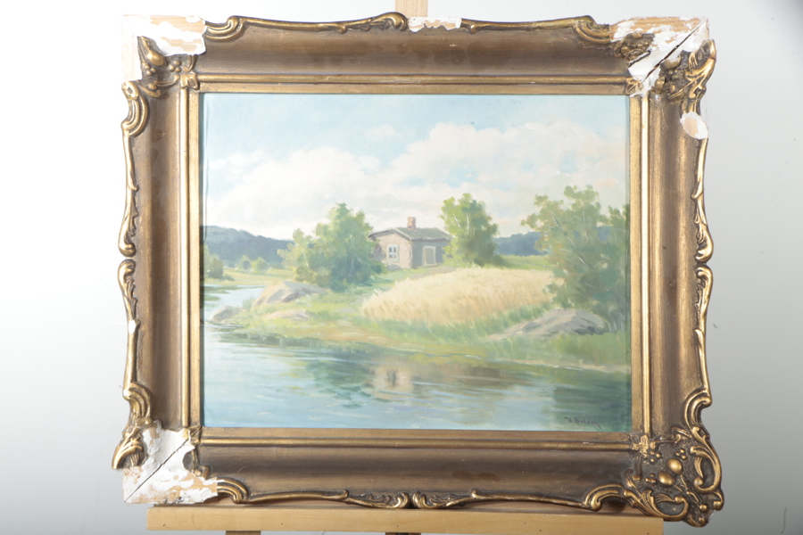 Uuno Soldan (Finsk konstnär 1883-1954)- Olja på duk, Signerad