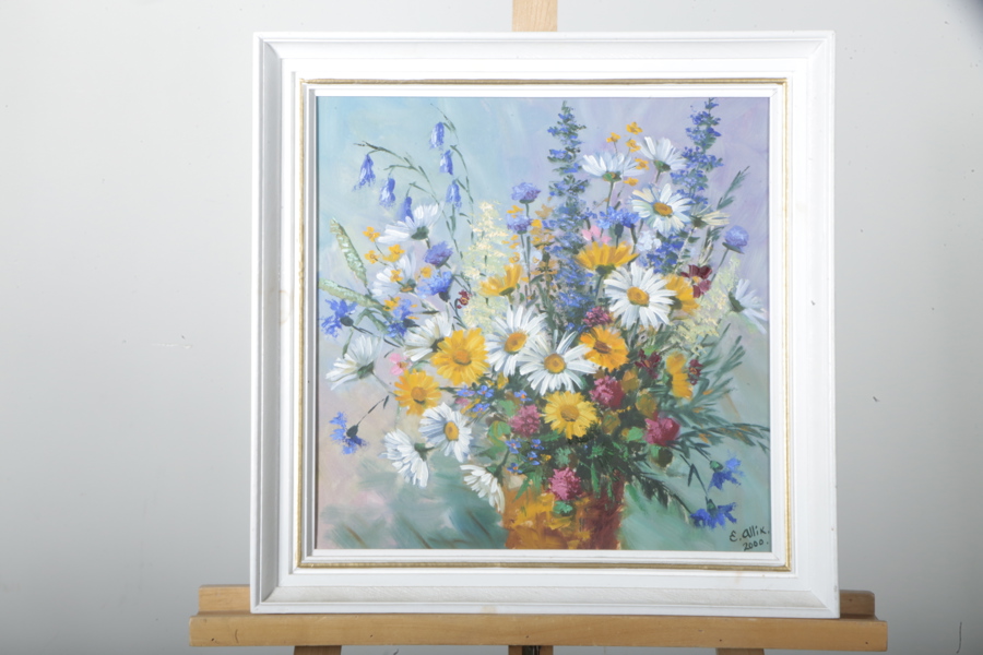 Enno Allik- Olja på pannå, Signerad 2000, (Estnisk konstnär)