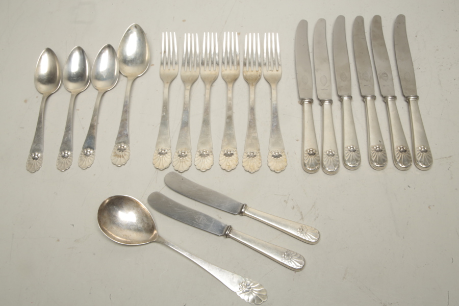 Silverbestick "Snäck", 19-Delar