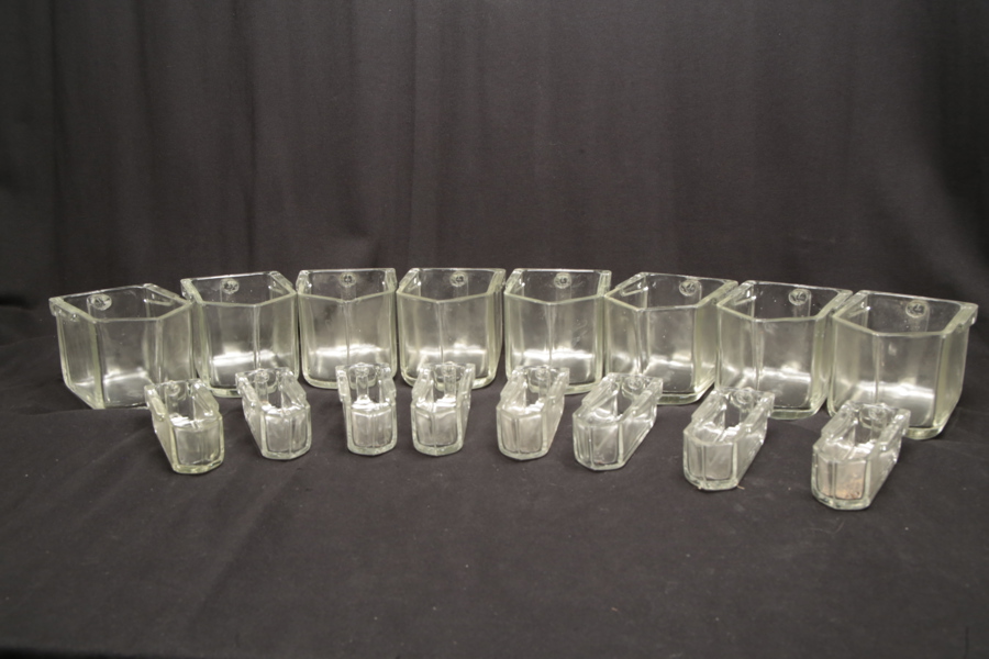 Orrefors- Glasinsatser (Skäppor) till kryddhylla, 16-Delar