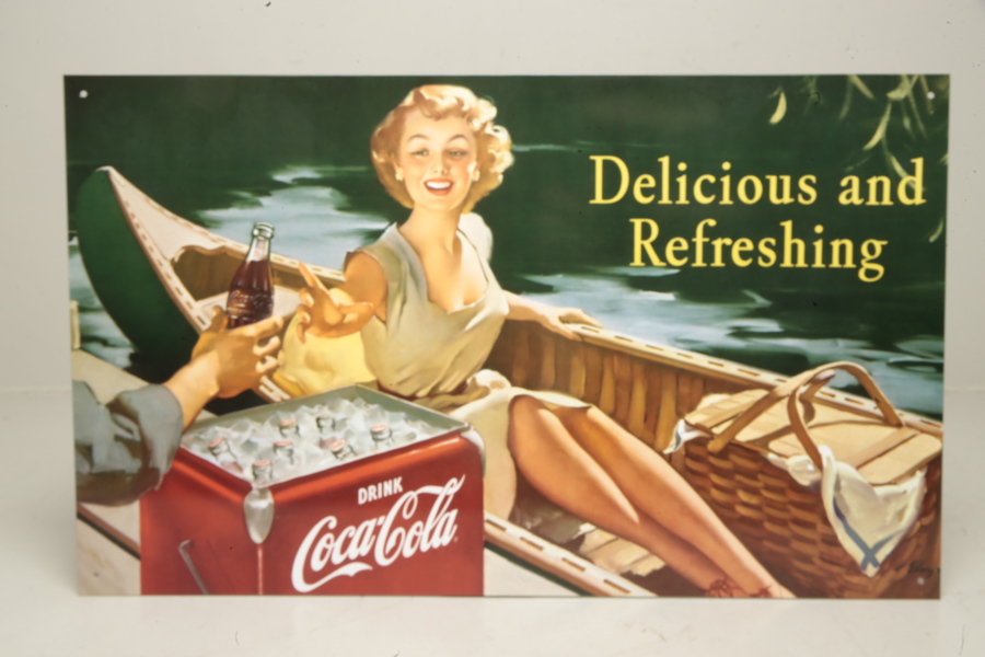 Coca-Cola, Plåtskylt, Modern