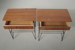 Sängbord i teak, 1-par, "String-modell", 1950/1960-tal