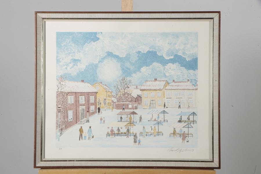 Curt Sjöberg- Färglitografi, N:o EA, Signerad