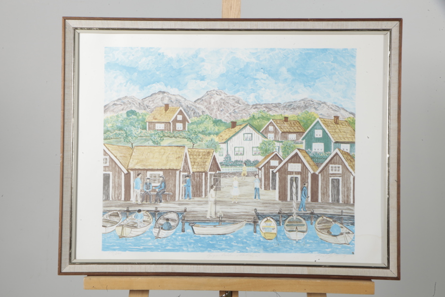 Curt Sjöberg- Färglitografi, N:o 119/360, Signerad