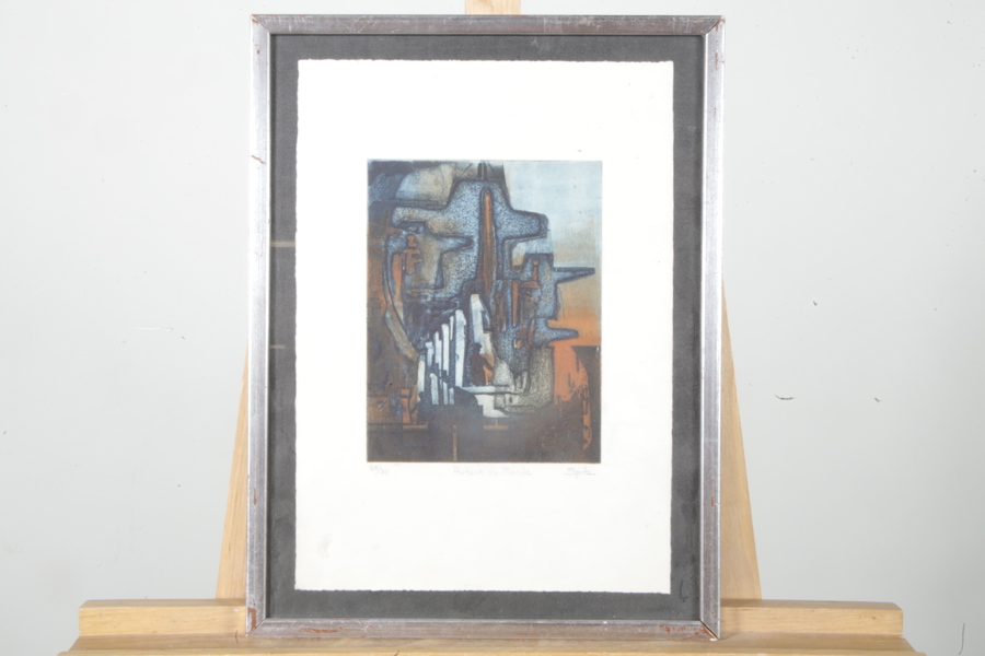 Spitz- Litografi "Autour du monde", N:o 25/30, Signerad