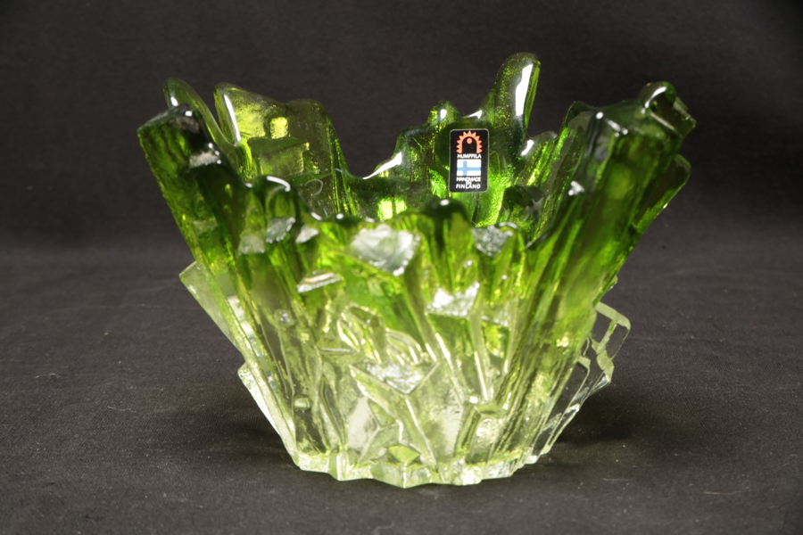 Perti Santalahti Humppila- Glasskål, Signerad