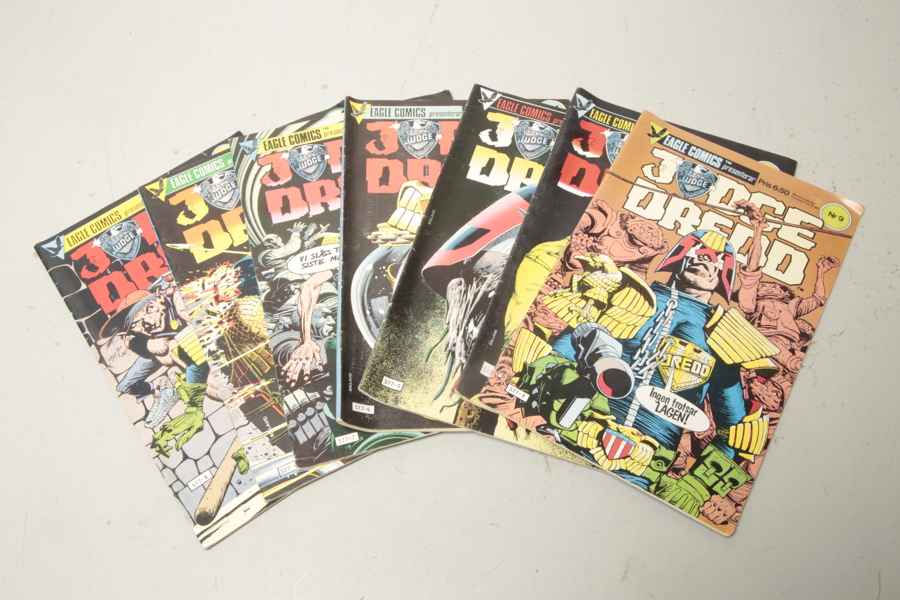 Serietidningar- Judge Dredd, 7st nummer från varierande år