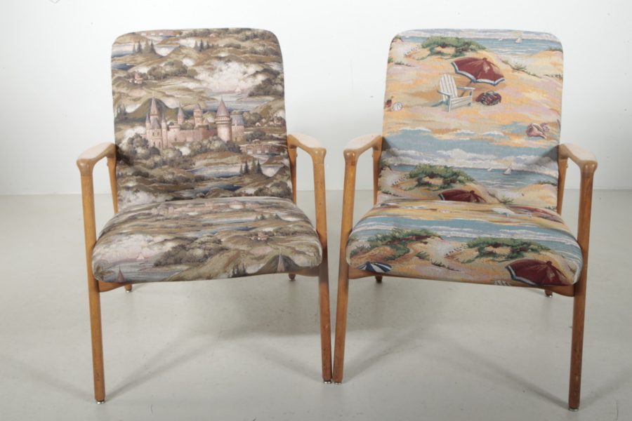 Karmfåtöljer- "Erik Andersen & Palle Pedersen", 1-par, 1950-tal, Horsnäs Möbler, Danmark