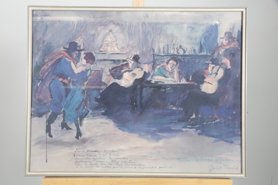 Evert Taube- Färgtryck, Signerad