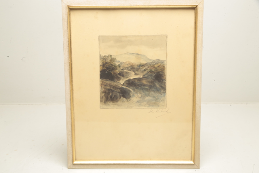 Åke Ahnlund- Akvarell, Signerad