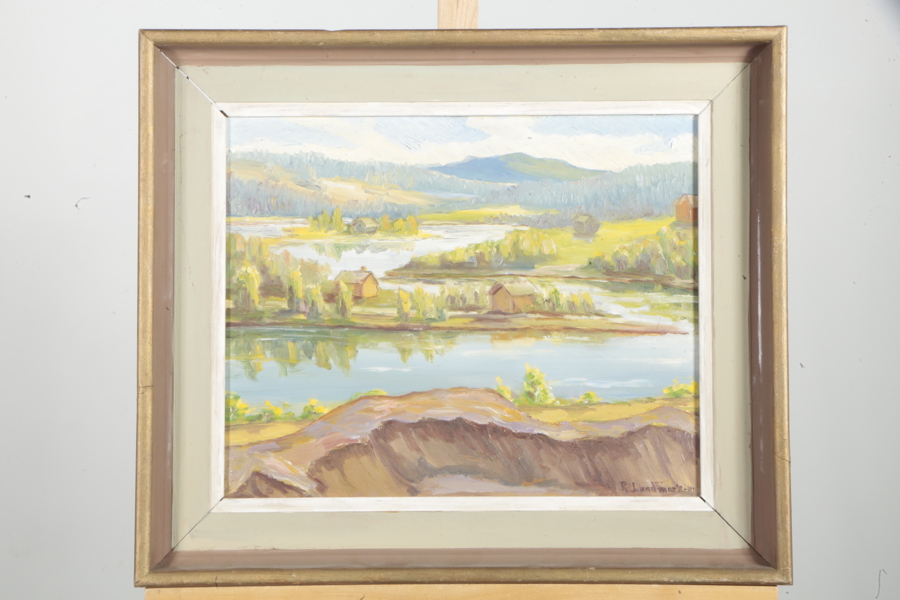 R. Lundmark, Olja på pannå, Signerad